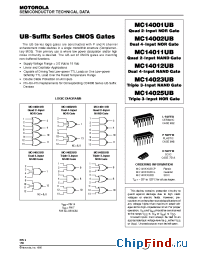 Datasheet MC14001 manufacturer Motorola
